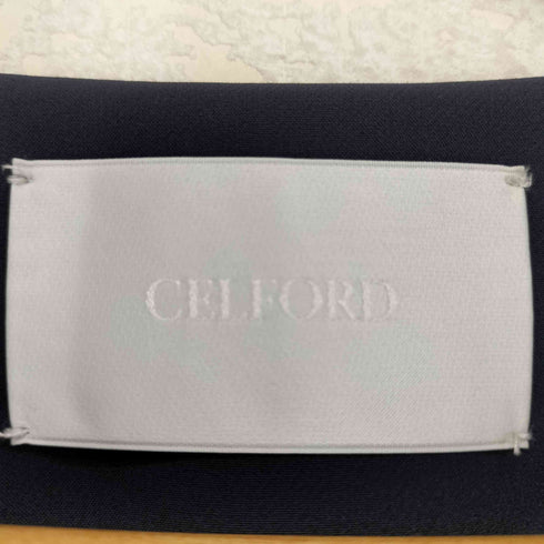 セルフォード CELFORD 23AW ネイビーノーカラーペプラムジャケット レディース JPN:36