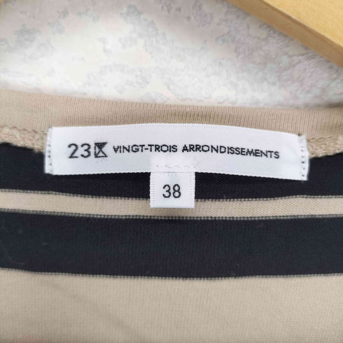 ニジュウサンク 23区 コットンノースリーブボーダーTEE レディース JPN:38