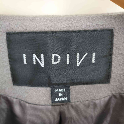 インディヴィ INDIVI ビーバーノーカラーコート レディース FREE