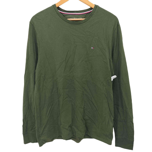 トミーヒルフィガー TOMMY HILFIGER ロゴ刺繍 クルーネック L/S Tシャツ メンズ import:M