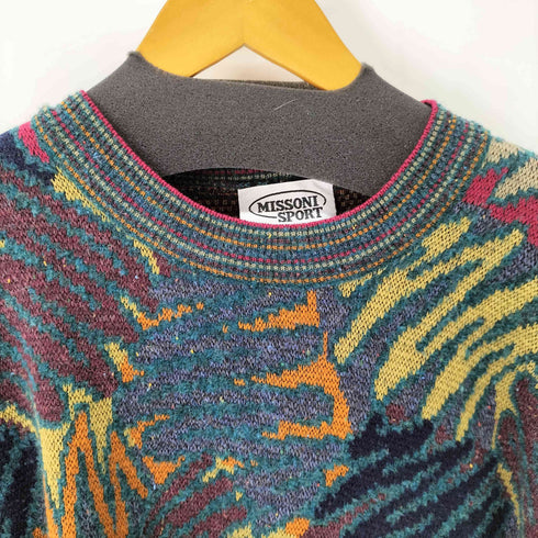ミッソーニスポーツ MISSONI SPORTS 90S MADE IN ITARY 総柄ニット マルチカラー メンズ