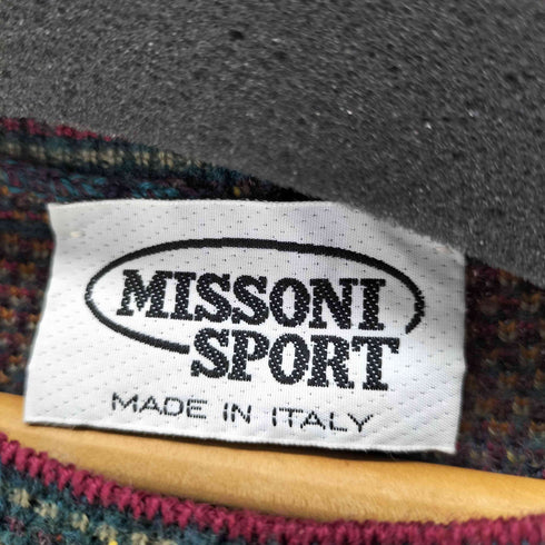 ミッソーニスポーツ MISSONI SPORTS 90S MADE IN ITARY 総柄ニット マルチカラー メンズ