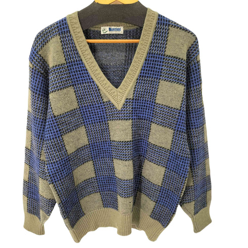 レイクランド Lakeland Vネックニットセーター チェック柄 総柄 メンズ JPN:L