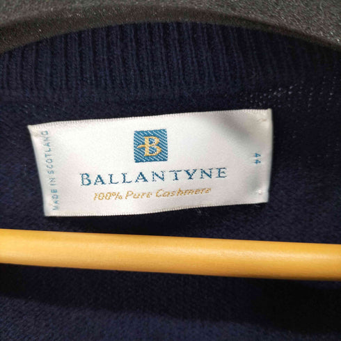 バランタイン BALLANTYNE 90S 旧タグ カシミヤ100% フロントゴルファーニット Vネック メンズ import:L