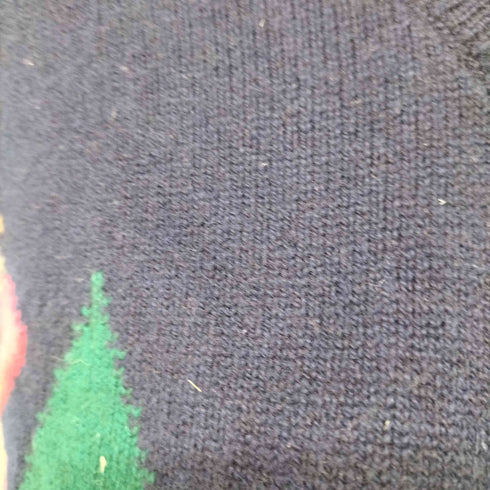 バランタイン BALLANTYNE 90S 旧タグ カシミヤ100% フロントゴルファーニット Vネック メンズ import:L