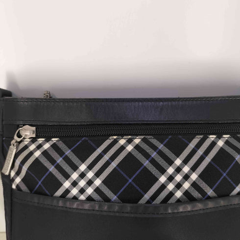 バーバリーブラックレーベル BURBERRY BLACK LABEL ノバチェック ナイロン レザー 切替 ショルダーバッグ メンズ ONE SIZE