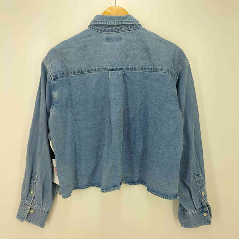 スローブイエナ SLOBE IENA 24SS クロップドシャツ ダブルボタン デニムシャツ インディゴ染め レディース