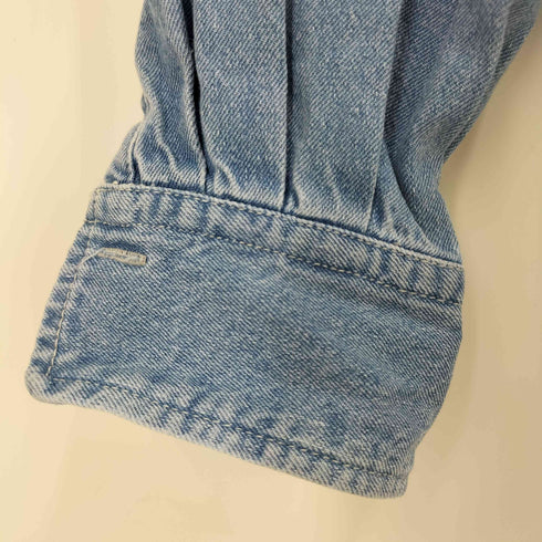 スローブイエナ SLOBE IENA 24SS クロップドシャツ ダブルボタン デニムシャツ インディゴ染め レディース