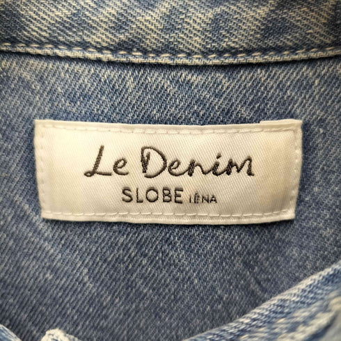 スローブイエナ SLOBE IENA 24SS クロップドシャツ ダブルボタン デニムシャツ インディゴ染め レディース