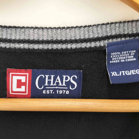 チャップスラルフローレン CHAPS RALPH LAUREN ロゴ刺繍 ニットベスト メンズ import:XL