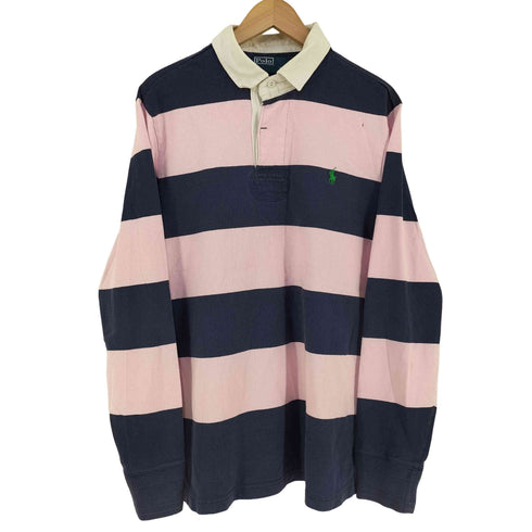 ポロバイラルフローレン Polo by RALPH LAUREN ポニー刺繍 ボーダー ラガーシャツ メンズ import:L