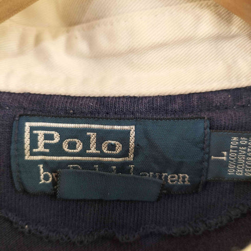 ポロバイラルフローレン Polo by RALPH LAUREN ポニー刺繍 ボーダー ラガーシャツ メンズ import:L