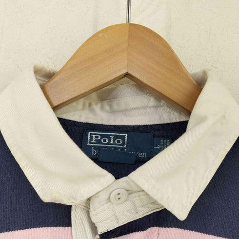 ポロバイラルフローレン Polo by RALPH LAUREN ポニー刺繍 ボーダー ラガーシャツ メンズ import:L