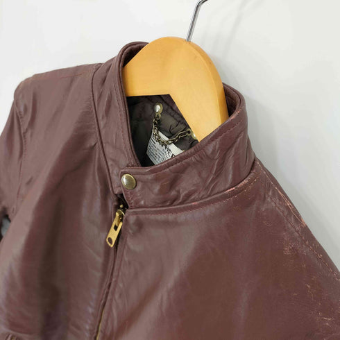 THIS GENUINE LEATHER 70S カウハイド レザーガーメント 棒TALONジップ シングルライダースジャケット メンズ 38