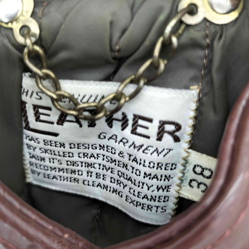 THIS GENUINE LEATHER 70S カウハイド レザーガーメント 棒TALONジップ シングルライダースジャケット メンズ 38