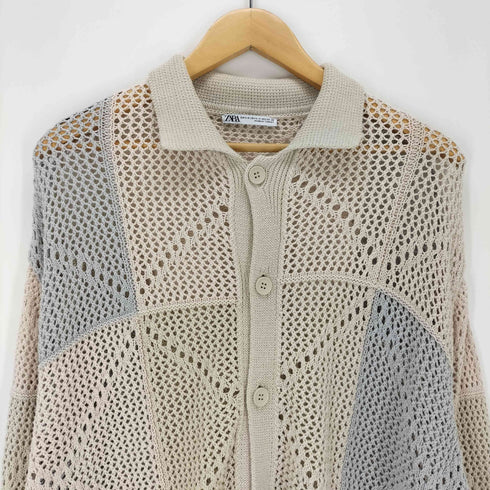 ザラ ZARA 切替デザインニットシャツ メンズ import:M