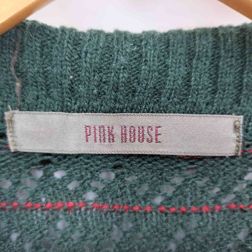 ピンクハウス PINK HOUSE 総柄くるみボタンニットカーディガン レディース