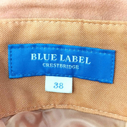 ブルーレーベルクレストブリッジ BLUE LABEL CRESTBRIDGE ベルト付き チェック フェイク スエード フレア スカート レディース JPN:38