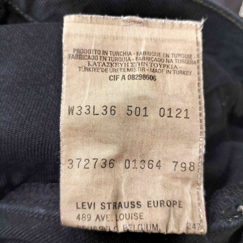 リーバイス Levis 90-2000s 501 ユーロ 後染めブラックデニム メンズ 33×36
