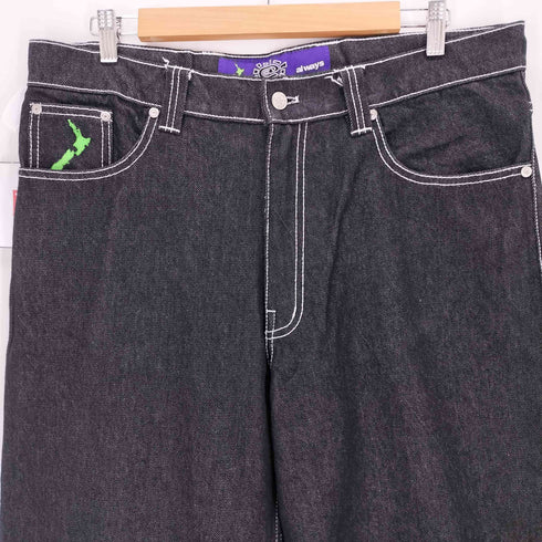 ALWAYS Heavy Duty Unisex Denim ブラックデニムパンツ メンズ JPN:XL