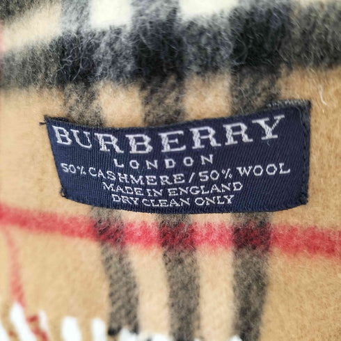 バーバリーロンドン BURBERRY LONDON カシミヤ50% ノバチェック カシミヤウールマフラー レディース ONE SIZE