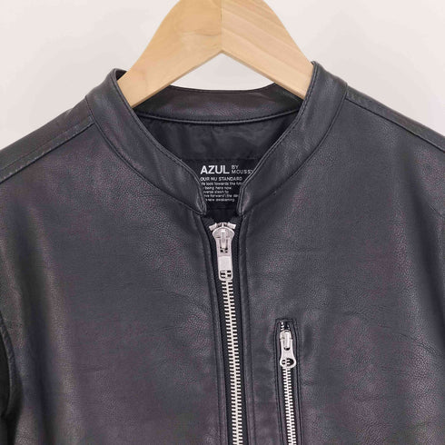 アズールバイマウジー AZUL by moussy 21AW FAUX LEATHER SINGLE RIDERS フェイク レザー シングル ライダース メンズ JPN:S