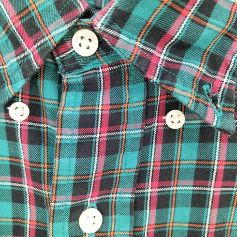 ポロバイラルフローレン Polo by RALPH LAUREN シンガポール製 ポニー刺繍 緑タグ タータンチェック ボタンダウンシャツ メンズ 20