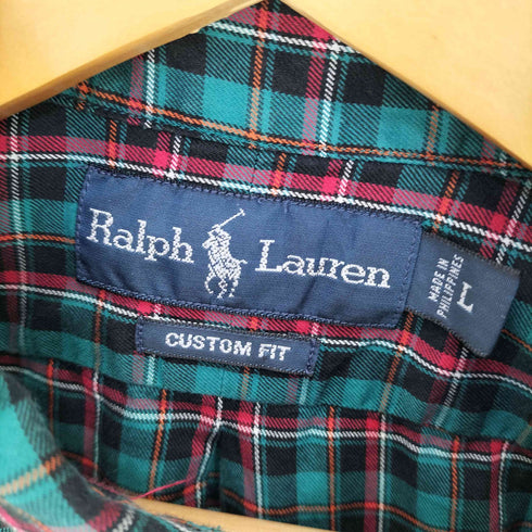 ポロバイラルフローレン Polo by RALPH LAUREN シンガポール製 ポニー刺繍 緑タグ タータンチェック ボタンダウンシャツ メンズ 20