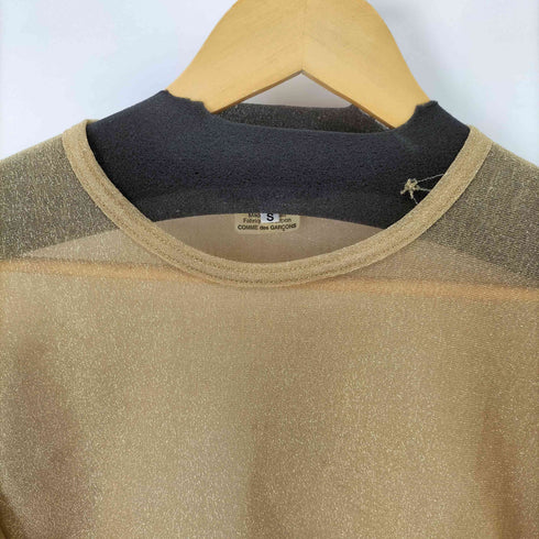 ジュンヤワタナベコムデギャルソン JUNYA WATANABE COMME des GARCONS AD2021 シアーシャイニングカットソー ラメ ゴールド レディース JPN:S
