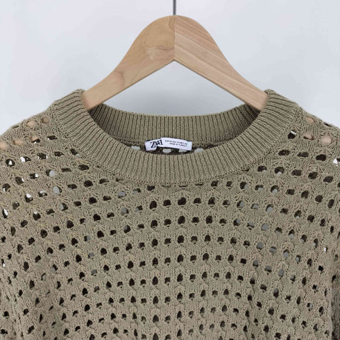 ザラ ZARA テクスチャー クロシェ ニット セーター メンズ import:M
