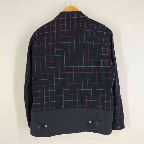 コムデギャルソンオム COMME des GARCONS HOMME 20AW 異素材切替 チェック ジップアップ ジャケット メンズ XS