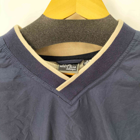WHITE BEAR ポケットナイロンピステ プルオーバー 裏地メッシュ メンズ JPN:M