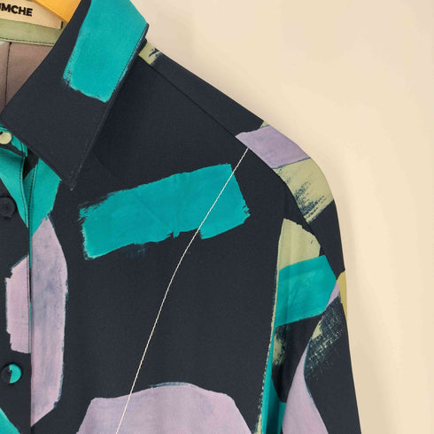 RUMCHE POPPIN Art Print Shirt Dress アートプリントシャツドレス レディース FREE