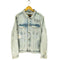 ザラ ZARA ペイントクラッシュデニムジャケット メンズ XL