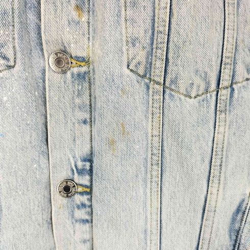 ザラ ZARA ペイントクラッシュデニムジャケット メンズ XL