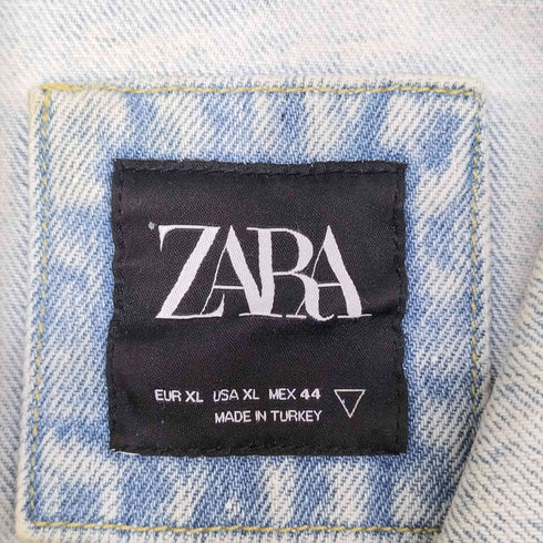 ザラ ZARA ペイントクラッシュデニムジャケット メンズ XL