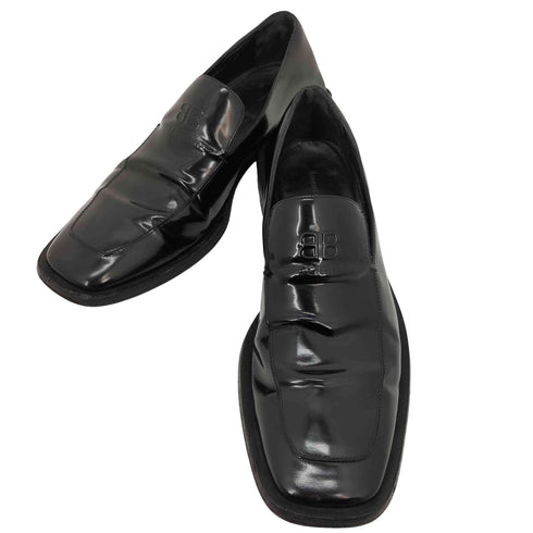 バレンシアガ BALENCIAGA BBロゴ ローファー スクエアヒール メンズ EUR:42
