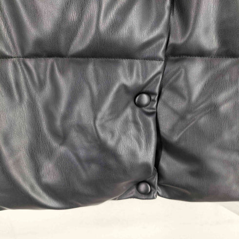 ザラ ZARA フェイクレザーパフベスト 裾ドローコード レディース JPN:M