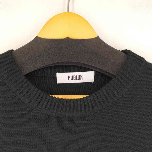 パブリュクス PUBLUX グラフィック編み込みクルーネックニット メンズ JPN:M