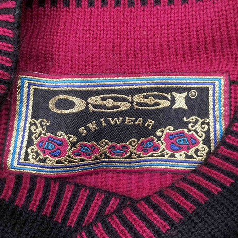 OSSI SKIWEAR Vネック総柄ニット メンズ