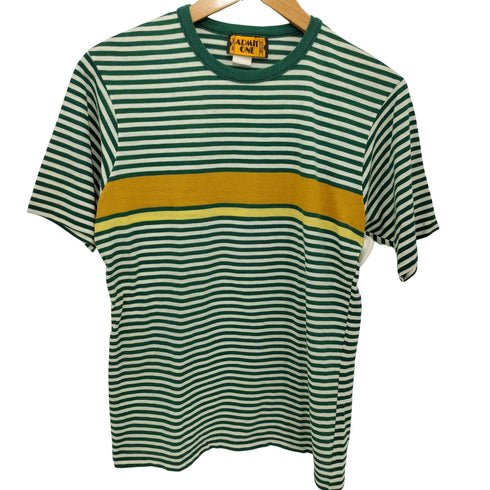 ADMIT ONE USA製 ボーダー柄 ヴィンテージクルーネックTシャツ シングルステッチ メンズ M