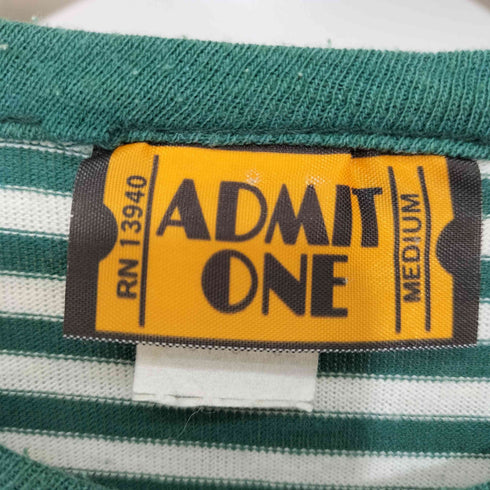 ADMIT ONE USA製 ボーダー柄 ヴィンテージクルーネックTシャツ シングルステッチ メンズ M