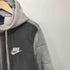 ナイキ NIKE FLEECE FULL ZIPUP HOODY GREY フリース切替ジップアップパーカー メンズ M