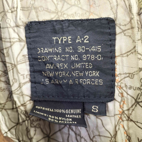 アヴィレックス AVIREX TYPE A-2 glenn millers AAF Band USO TOUR 1943 ©1987 メンズ JPN:S