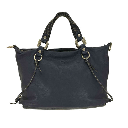 ペレッテリアベネタ PELLETTERIA VENETA イタリア製 サイドジップ レザーハンドバッグ レディース