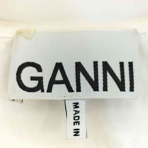 ガニー Ganni コットンポプリンノースリーブシャツ レディース 36