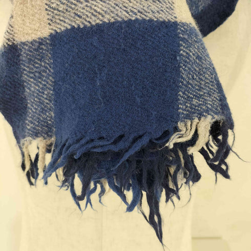 SOIL BOILED WOOL BIG CHECK STOLE レディース