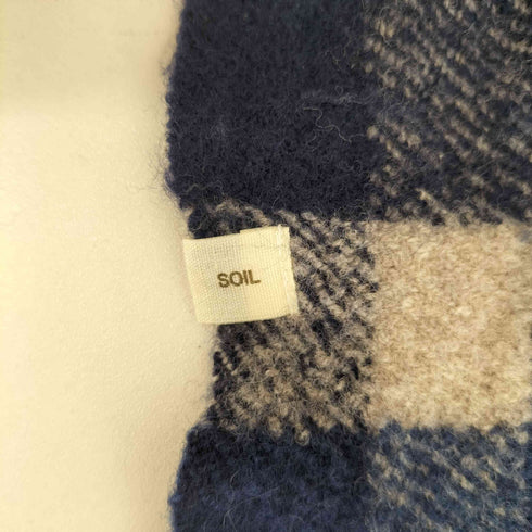 SOIL BOILED WOOL BIG CHECK STOLE レディース