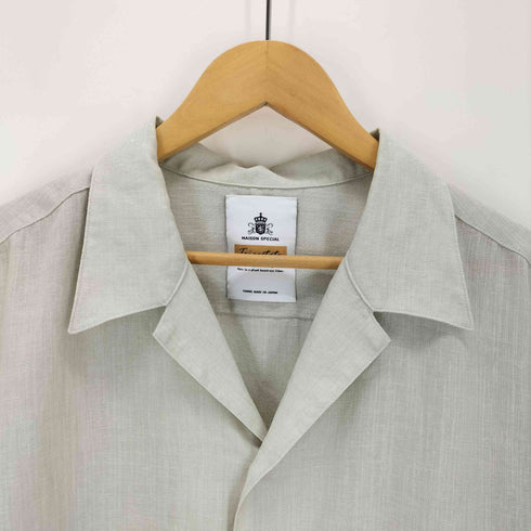 メゾンスペシャル MAISON SPECIAL Calendering Triacetate Dress-Over Short Sleeve Open Collar Shirt メンズ JPN:1