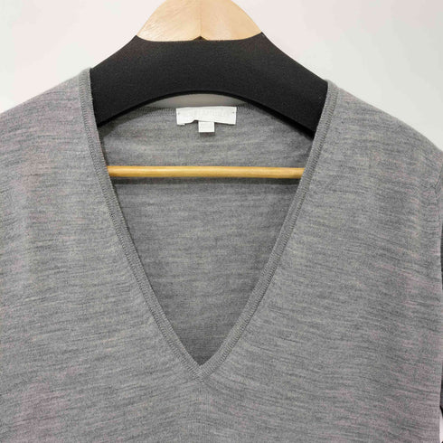 ジョンスメドレー JOHN SMEDLEY イギリス製 総ウール Vネックニット メンズ